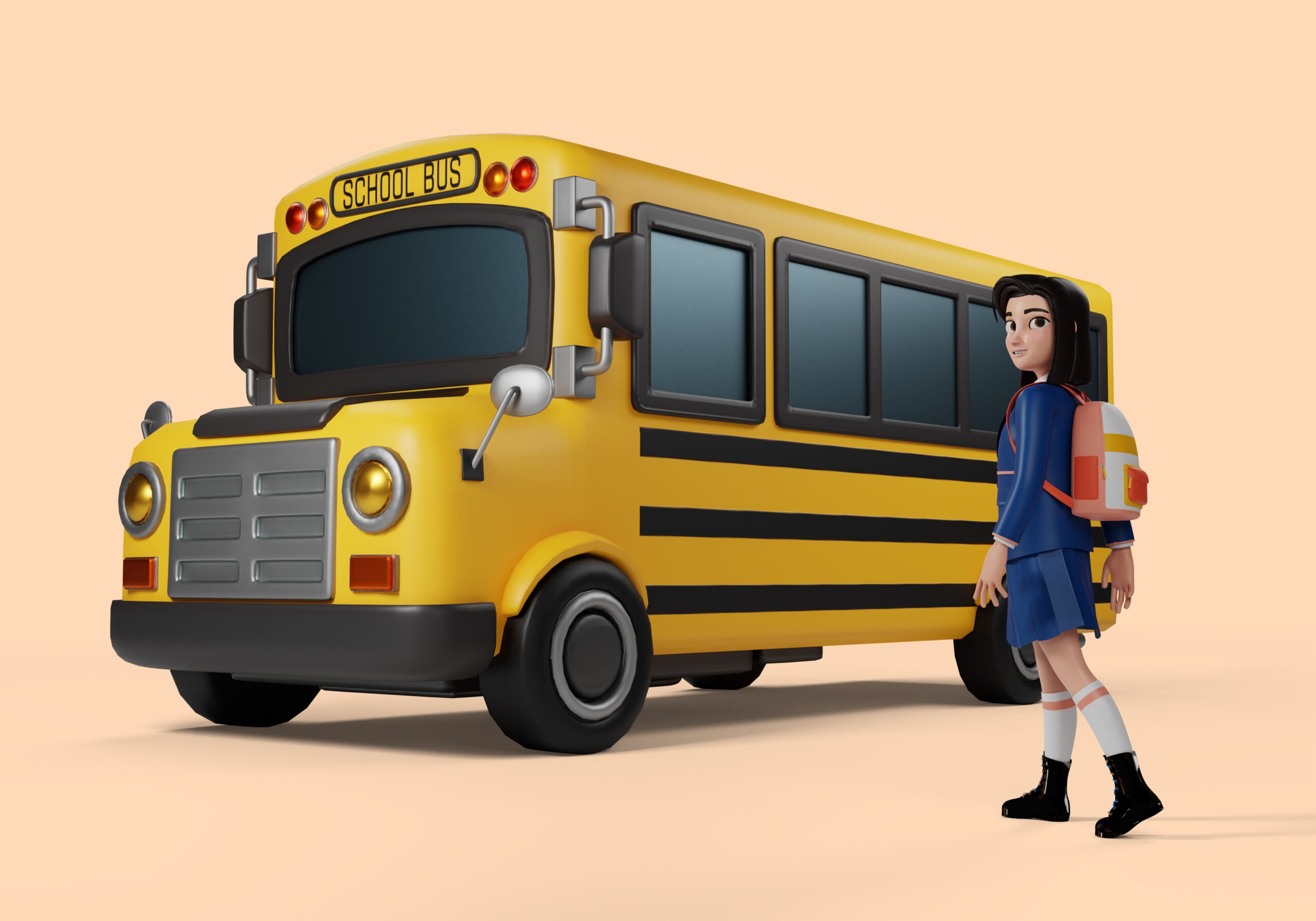 7602160 school bus vector illustration